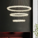Modernist Hanging Lights Multi-layer Crystal Chandelier for Living Room Dining Room