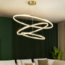 3 Lights Multi-Layer Shade Hanging Light Modern Style Metal Pendant Light for Living Room