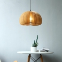 Modern Simple Down Lighting Wood Hanging Lamp Kit for Living Room Bedroom