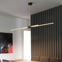Contemporary Metal Pendant Light Fixture Linear Office Hanging Chandelier