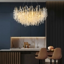 Glass Tassel Chandelier Lighting Fixtures Modern Contemporary Pendant Lighting Fixtures for Living Room