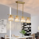 Modern Style Billiard Chandelier 4 Light Crystal Hanging Ceiling Light for Dining Table