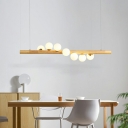 Minimalism Island Lighting 7 Light White Glass Chandelier Lamp for Dining Room