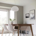 1 Light Drum Pendant Lighting Modern Style Glass Hanging Light for Dinning Room