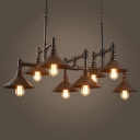 Pipe 8 Lights Black Chandelier Hanging Light Fixture Vintage Industrial Ceiling Lamp for Living Room