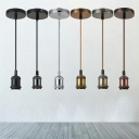 Industrial Metal Bare Bulb ​Pendant Light Suspended Cord Minimalist Ceiling Lamp