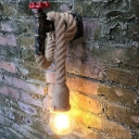 Wall Sconce Lighting Industrial Vintage Rope 1 Light Indoor Wall-Mount Light Fixture 