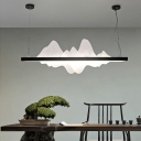 Minimalist Rectangular ​Ceiling Lamp Chinese Landscape Painting Suspension Lamp