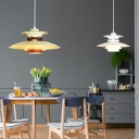 Multi-Layer Pendants Light Fixtures Modern 1 Light Wood Living Room Ceiling Lights Fixtures