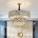 Crystal Pendant Lighting Fixtures Modern Minimalism LED Living Room Hanging Chandelier