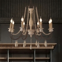 French Retro Chandelier 8 Head Ceiling Chandelier for Bedroom Dining Room Living Room