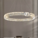 Contemporary Circular ​Chandeliers Crystal Rectangle Ceiling Suspension Lamp