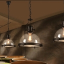 Industrial Style LED Pendant Light Nordic Style Retro Metal Glass Hanging Light for Bar Coffee Shop