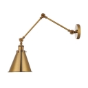 Rotatable 1 Head Cone Wall Light Industrial Iron Wall Sconce in Bronze for Foyer Bedside