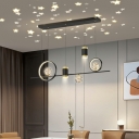 Modern Led Pendant Lights Slim Rectangular Linear Hanging Ceiling Light