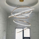 4 Lights Multi-Layer Shade Hanging Light Modern Style Metal Pendant Light for Living Room