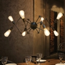 Industrial Style LED Chandelier Light 8 Lights Nordic Style Metal Spider Shaped Pendant Light for Bar