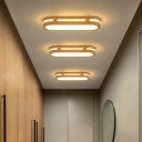 Modern Wooden Office Style Flush Mount Light for Hallway Corridor and Bedroom