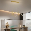 3-Light Hanging Island Lights Modern Style Tube Shape Metal Ceiling Pendant Light