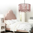 French Style Pendant Lighting Fixture Wooden Beads Chandelier for Living Room Bedroom
