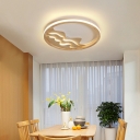 Contemporary Wood Flush Mount Ceiling Light Fixture Pendant Lights for Bedroom
