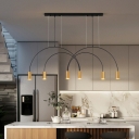 6-Light Island Chandelier Lights Modern Style Linear Shape Metal Multi Light Pendant