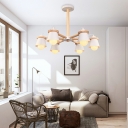 5 Lights Dome Shade Hanging Light Modern Style Acrylic Pendant Light for Dining Room