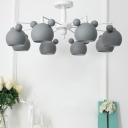 Modern Style LED Chandelier Light 8 Lights Nordic Style Macaron Metal Acrylic Pendant Light for Living Room
