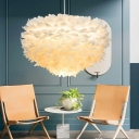 Modern Style Hanging Lights Feather Hanging Light Kit for Children's Room Living Room