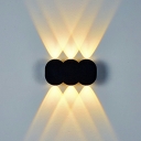 Black 3 Lights Modern LED Wall Lighting Fixtures Minimalism Outdoor Flush Mount Wall Sconce
