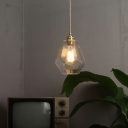 Glass Industrial Pendant Lighting Fixtures 1 Light Vintage Hanging Ceiling Lights for Bedroom