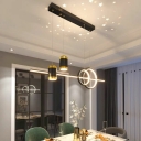 5-Light Island Light Fixture Modern Style Liner Shape Metal Ceiling Pendant Light
