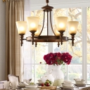 American Style Chandelier 6 Head Ceiling Chandelier for Bedroom Cafe Living Room