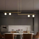 2-Tier Island Ceiling Light Modern 4 Light Gold Minimalism Chandelier Light Fixtures for Dinning Room