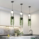  Industrial 1 Light Plant Black Pendants Light Fixtures Vintage Living Room Hanging Ceiling Light