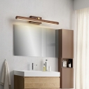 Minimalism Vanity Mirror Lights Linear Wood Material Led Vanity Light Fixtures for Bathroom