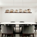 6 Lights Polygon Shade Hanging Light Modern Style Glass Pendant Light for Dining Room
