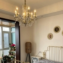 European Style Chandelier 6 Head Ceiling Chandelier for Bedroom Living Room Cafe