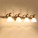 4-Light Wall Mounted Light Fixture Traditional Style Tapered Shape Glass Sconce Lights