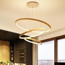 3 Lights Round Shade Hanging Light Modern Style Acrylic Pendant Light for Dining Room