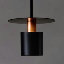 Metal Cylinder Suspension Pendant Modern Minimalism Hanging Ceiling Light for Bedroom