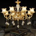 8-Light Empire Chandelier Traditional Style Bell Shape Metal Ceiling Suspension Lamp