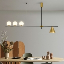Modern Style LED Pendant Light 4 Lights Nordic Style Metal Glass Chandelier Light for Dinning Room