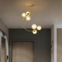 6-Light Hanging Pendant Light Modern Style Ring Shape Metal Chandelier Lighting Fixtures