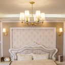Design Style Chandelier 6 Head Fabric Shade Ceiling Chandelier for Living Room Bedroom