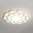 Contemporary Petal Flush Ceiling Light Dining Room LED Light Fixture in Warm/White