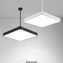 Simplicity Square Pendant Lighting Fixtures Metal and Acrylic Hanging Ceiling Lights