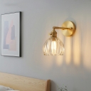 Nordic Style LED Wall Sconce Light Modern Style Metal Glass Wall Light for Bedside