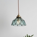 Bowl Glass Tiffany Pendants Light Fixtures Baroque Vintage Elegant Bedroom Hanging Ceiling Light