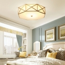 Creative Geometry Glass Ceiling Light Colonial Style Light for Hallway and Bedroom